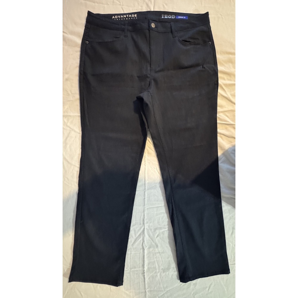 ~IZOD~Advantage Performance~Straight Fit Pants~Mens 36x30~Blue Heather~Nice